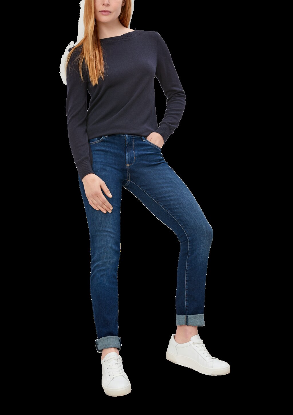 Pullover mit U-Boot-Ausschnitt