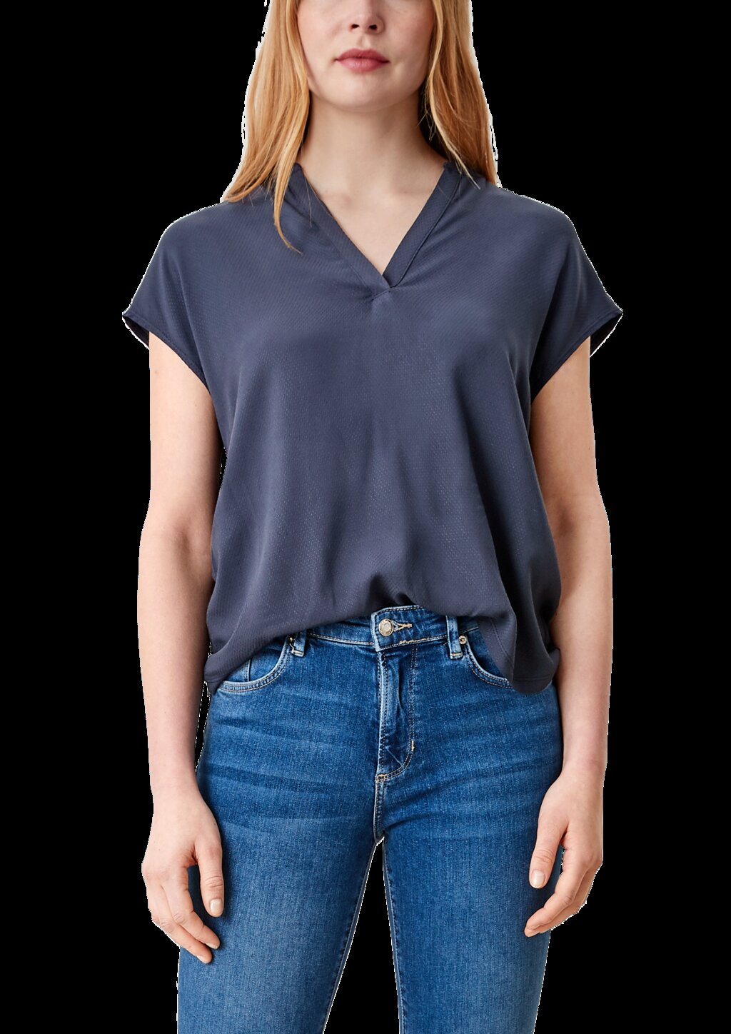 Viskose Shirt im Materialmix