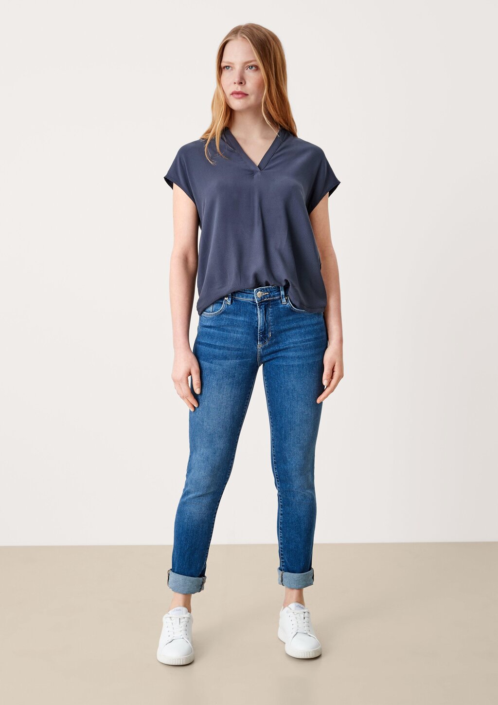 Viskose Shirt im Materialmix