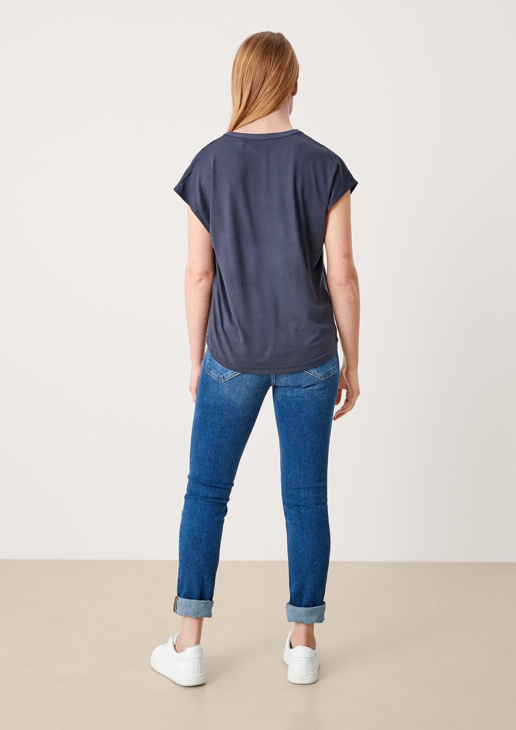 Viskose Shirt im Materialmix