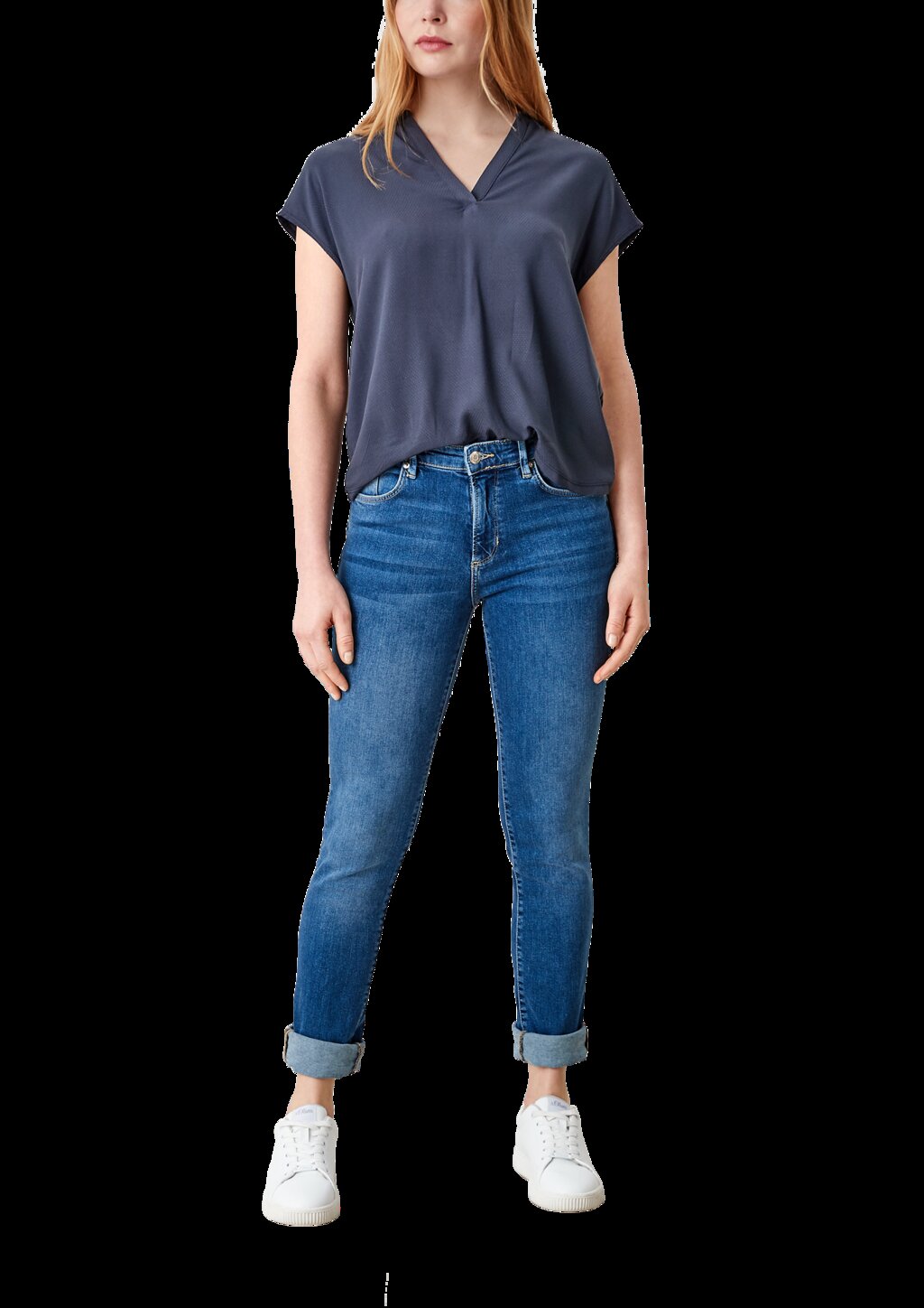 Viskose Shirt im Materialmix