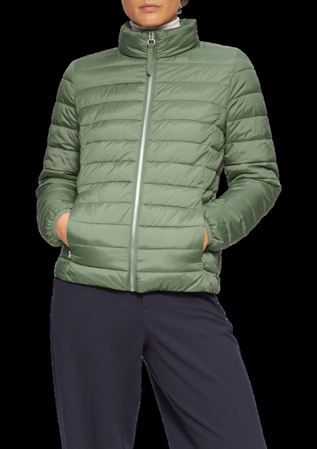 Leichte Jacke mit Steppung und Stehkragen