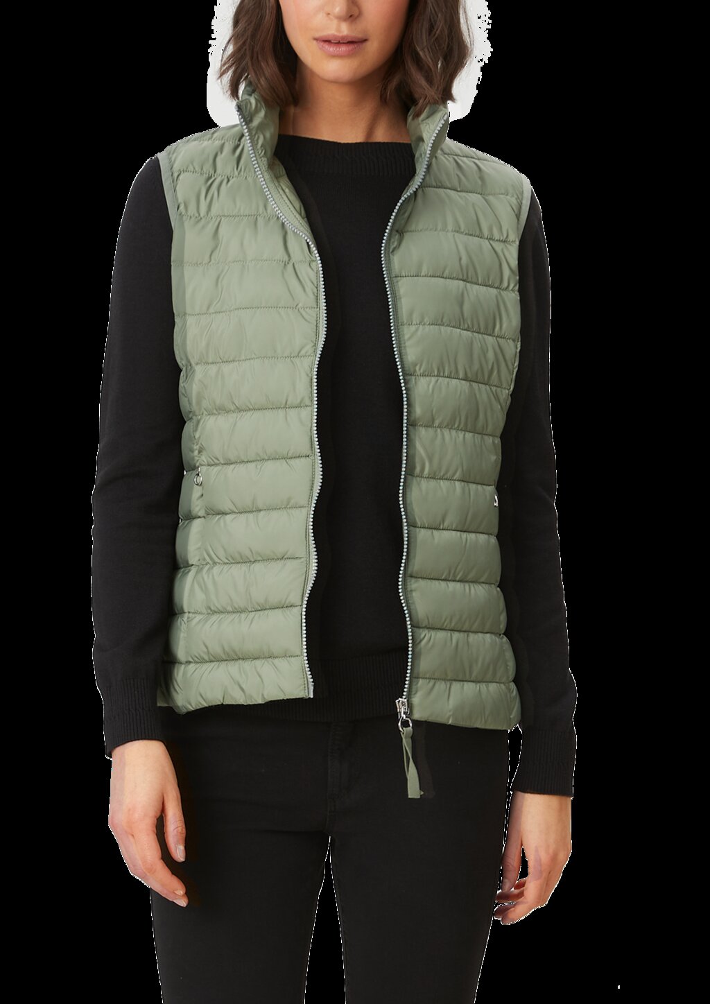 Leichte Weste mit Steppung und Stehkragen