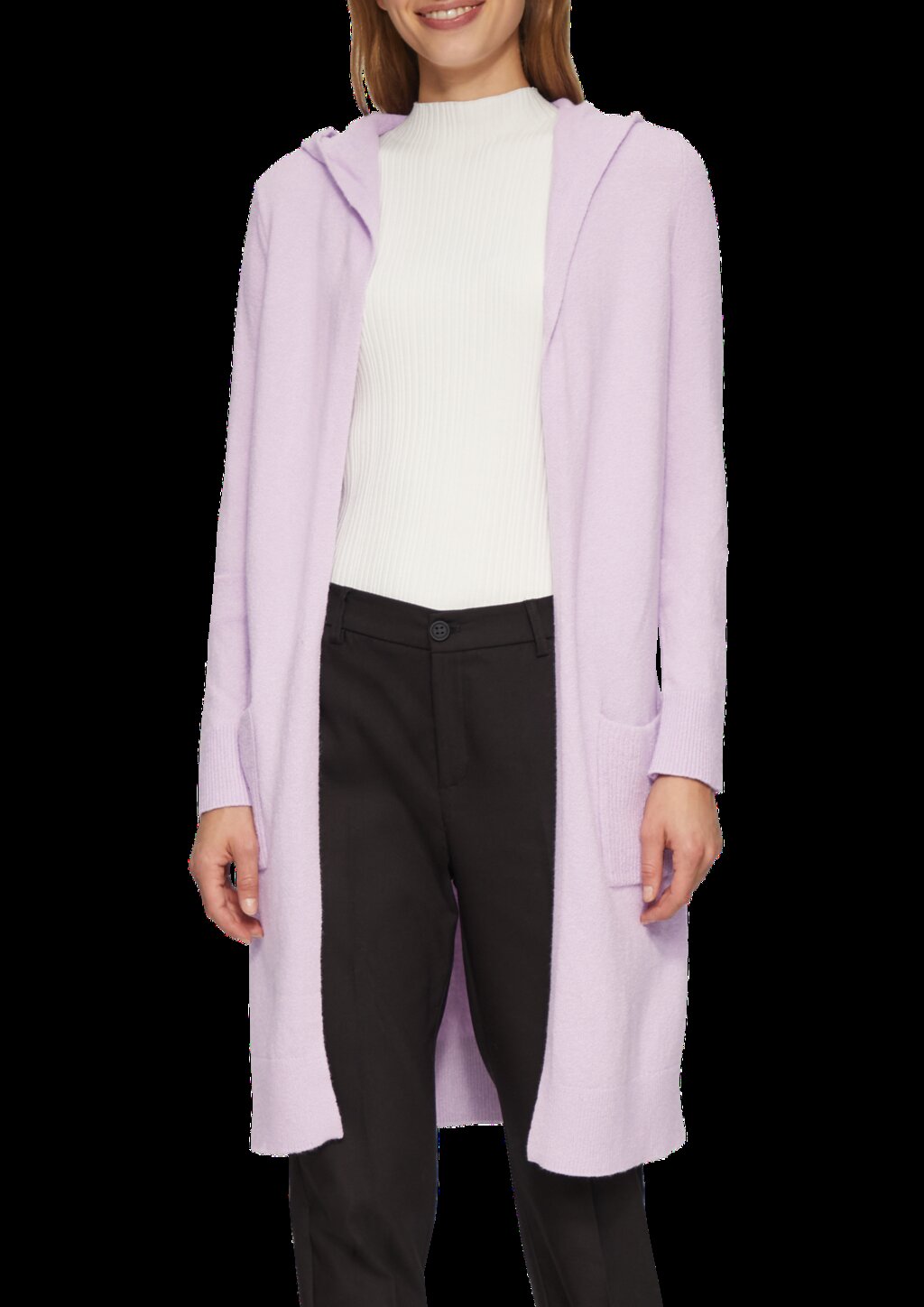 Long-Cardigan mit Kapuze