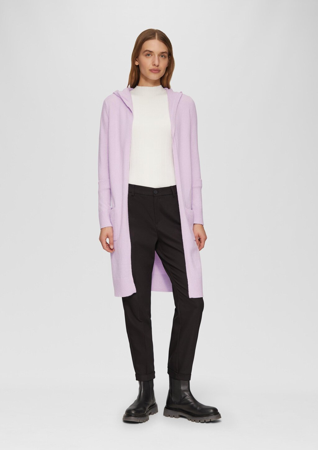 Long-Cardigan mit Kapuze