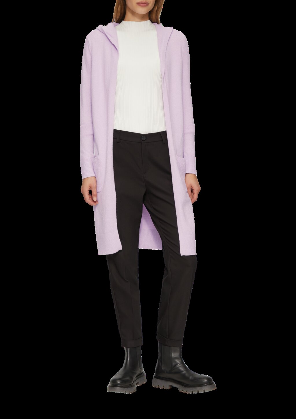 Long-Cardigan mit Kapuze