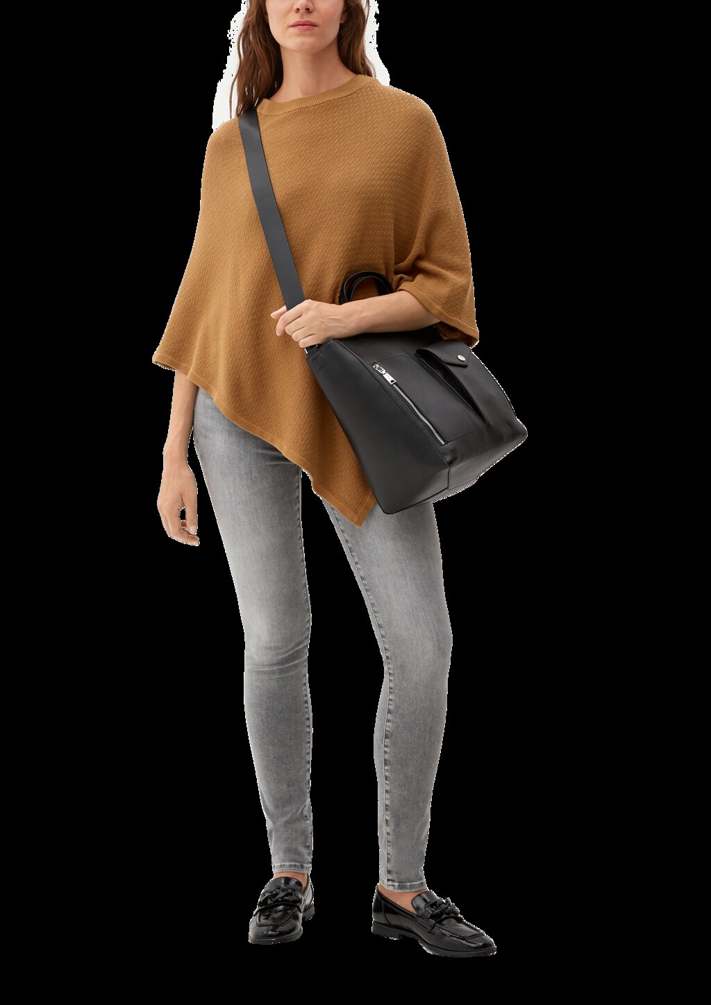 Poncho aus Baumwollmix