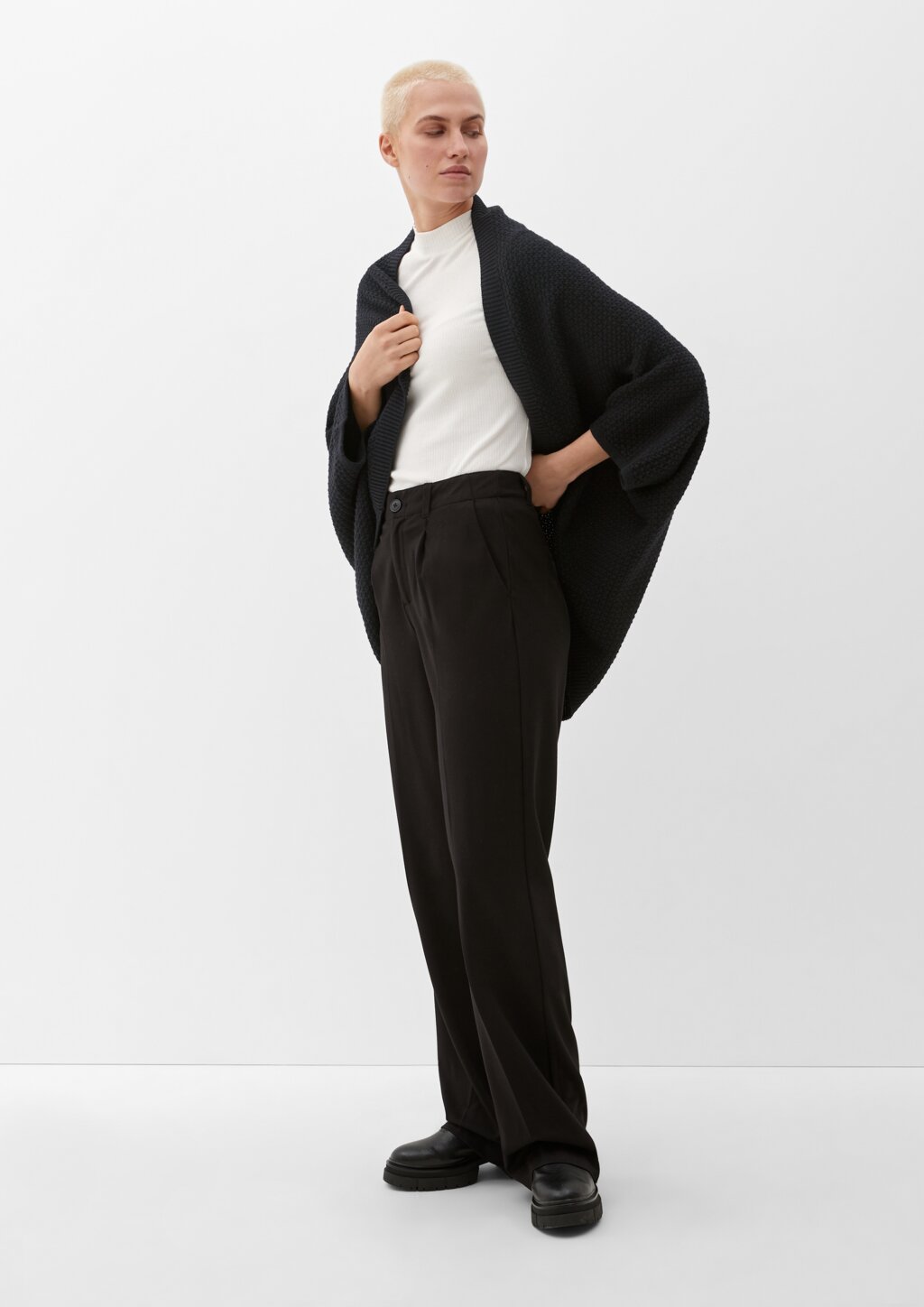 Poncho aus Baumwollmix