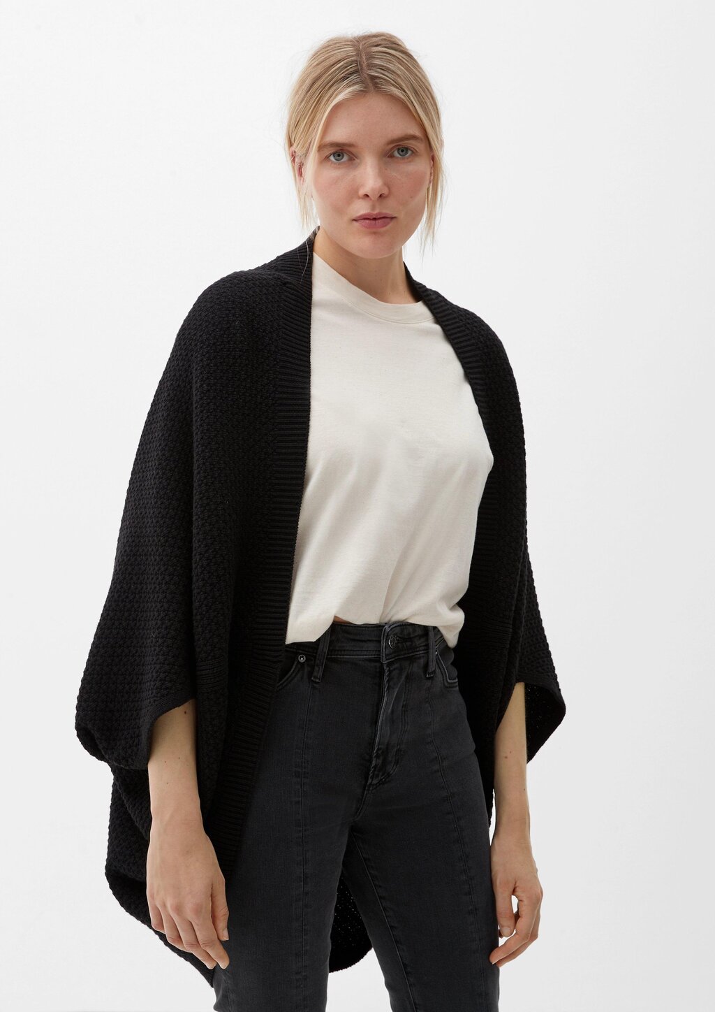 Poncho aus Baumwollmix