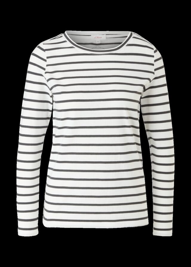 Gestreiftes Langarmshirt aus Jersey