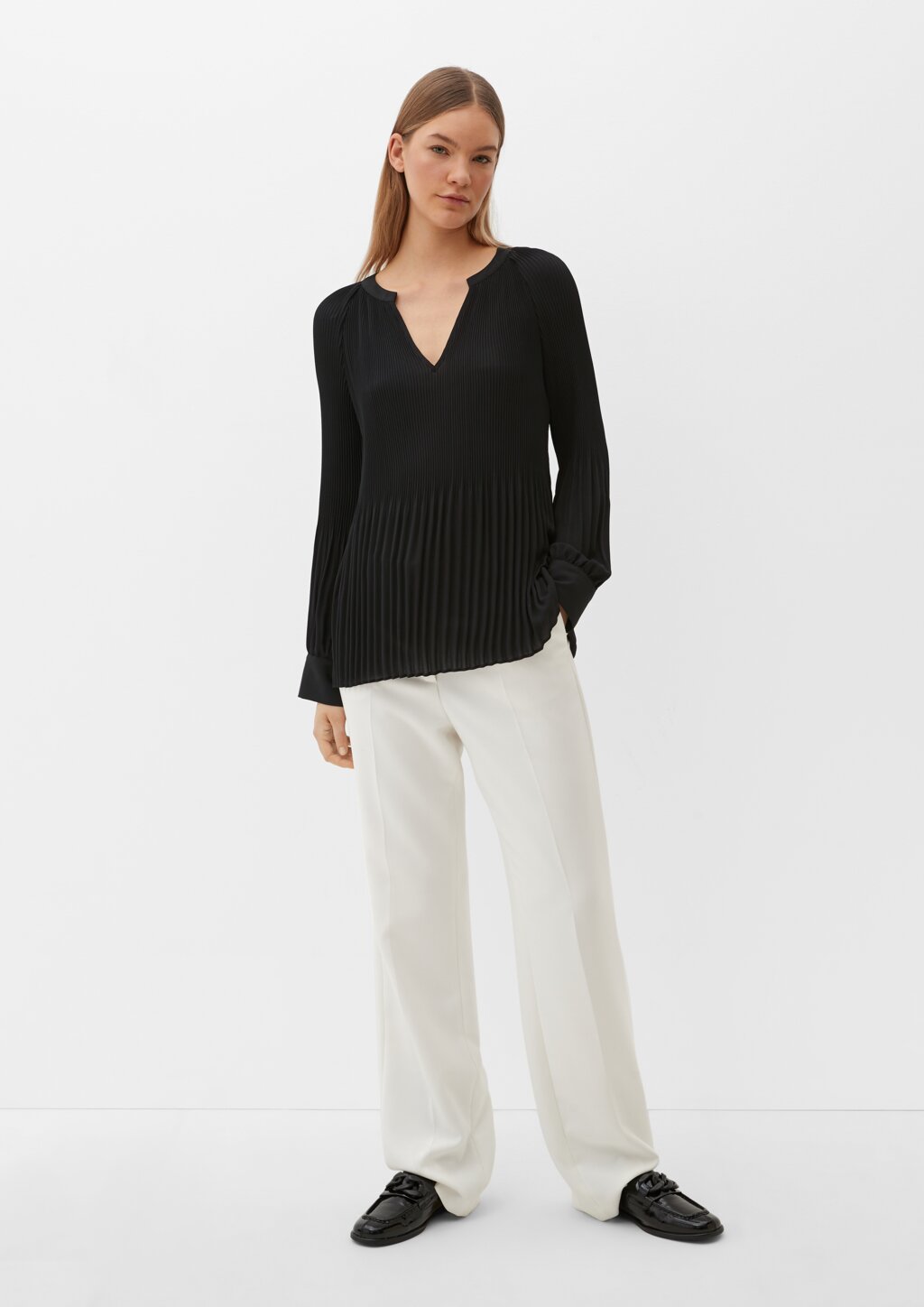 Bluse mit Plissée-Struktur