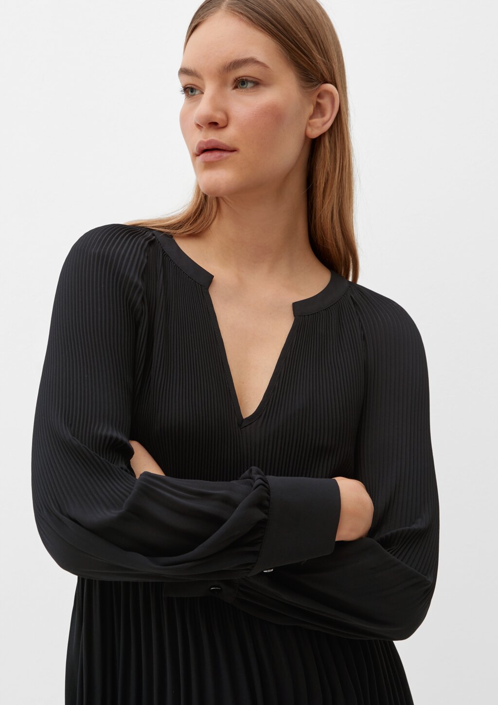 Bluse mit Plissée-Struktur