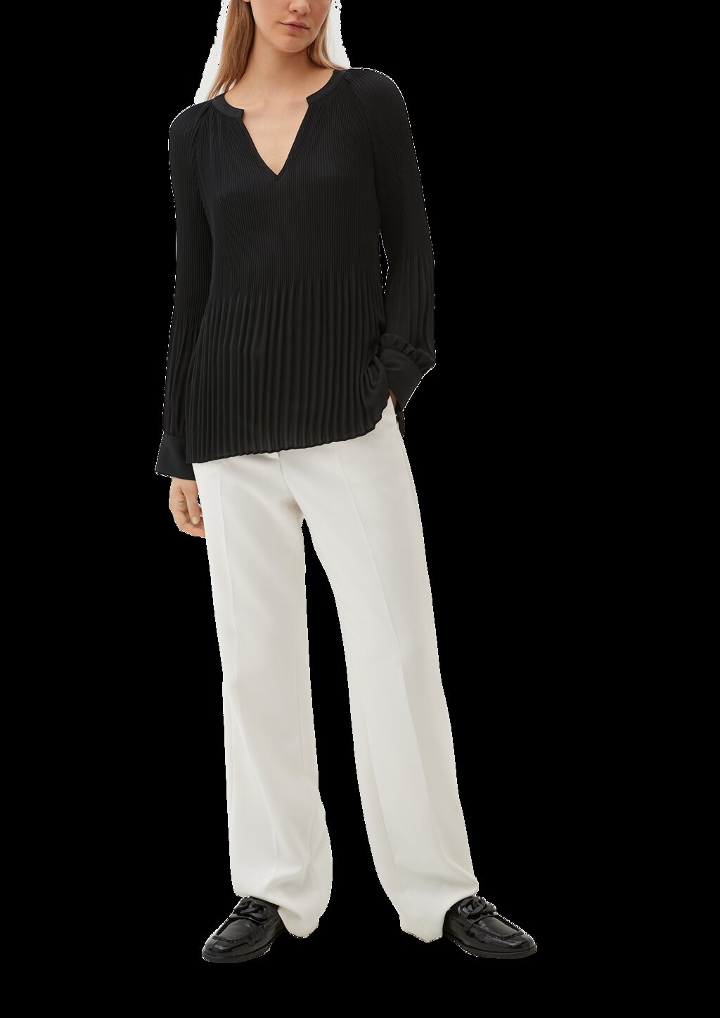 Bluse mit Plissée-Struktur