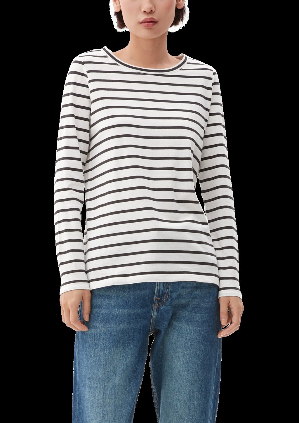 Gestreiftes Langarmshirt aus Jersey