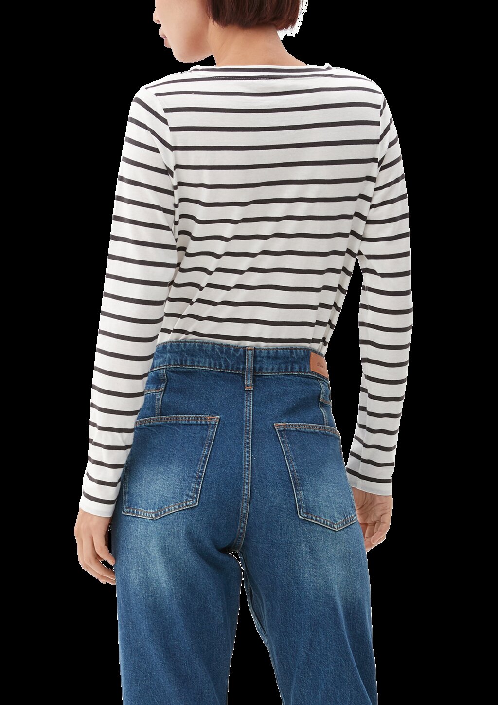 Gestreiftes Langarmshirt aus Jersey