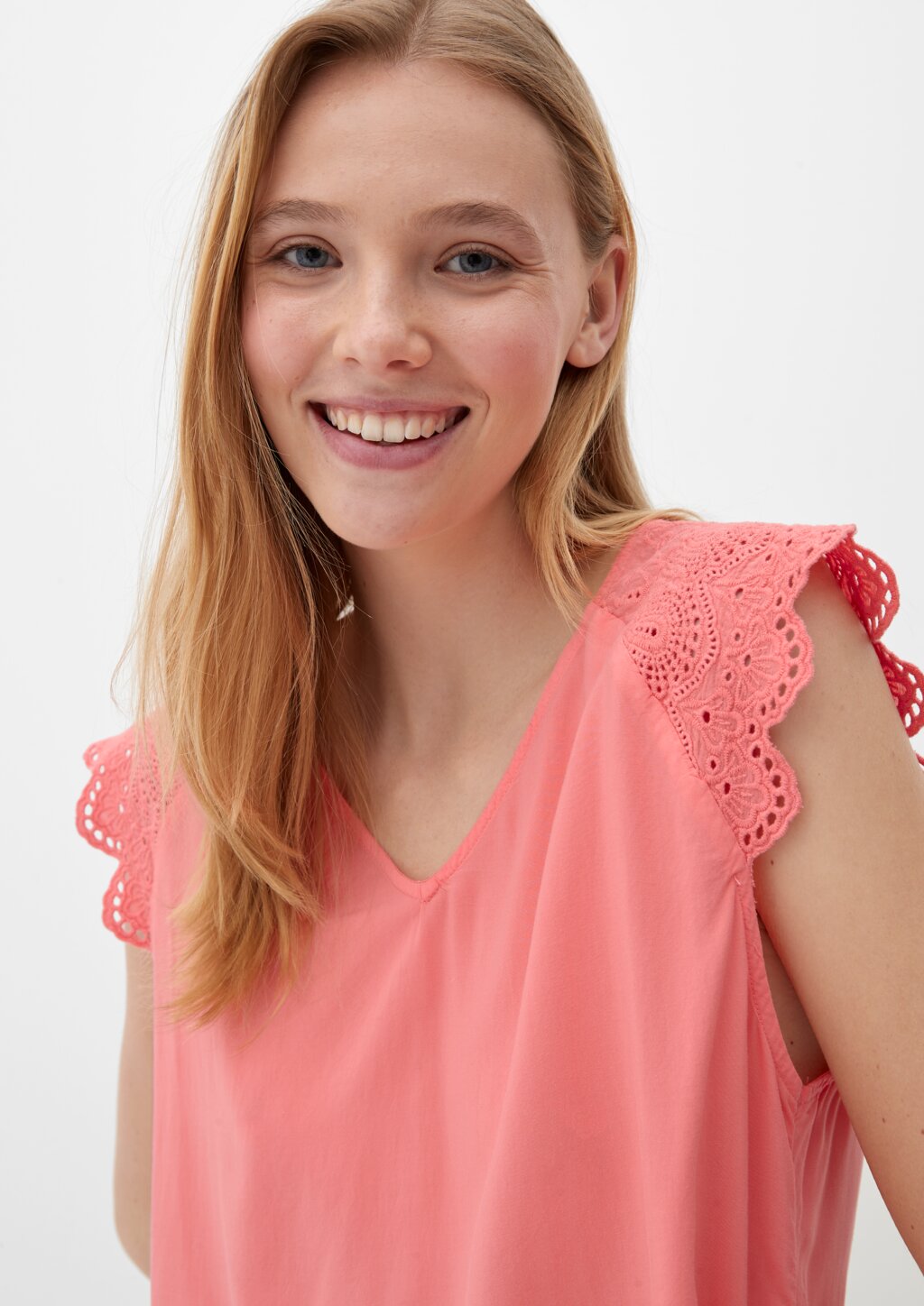 Bluse mit Broderie Anglaise