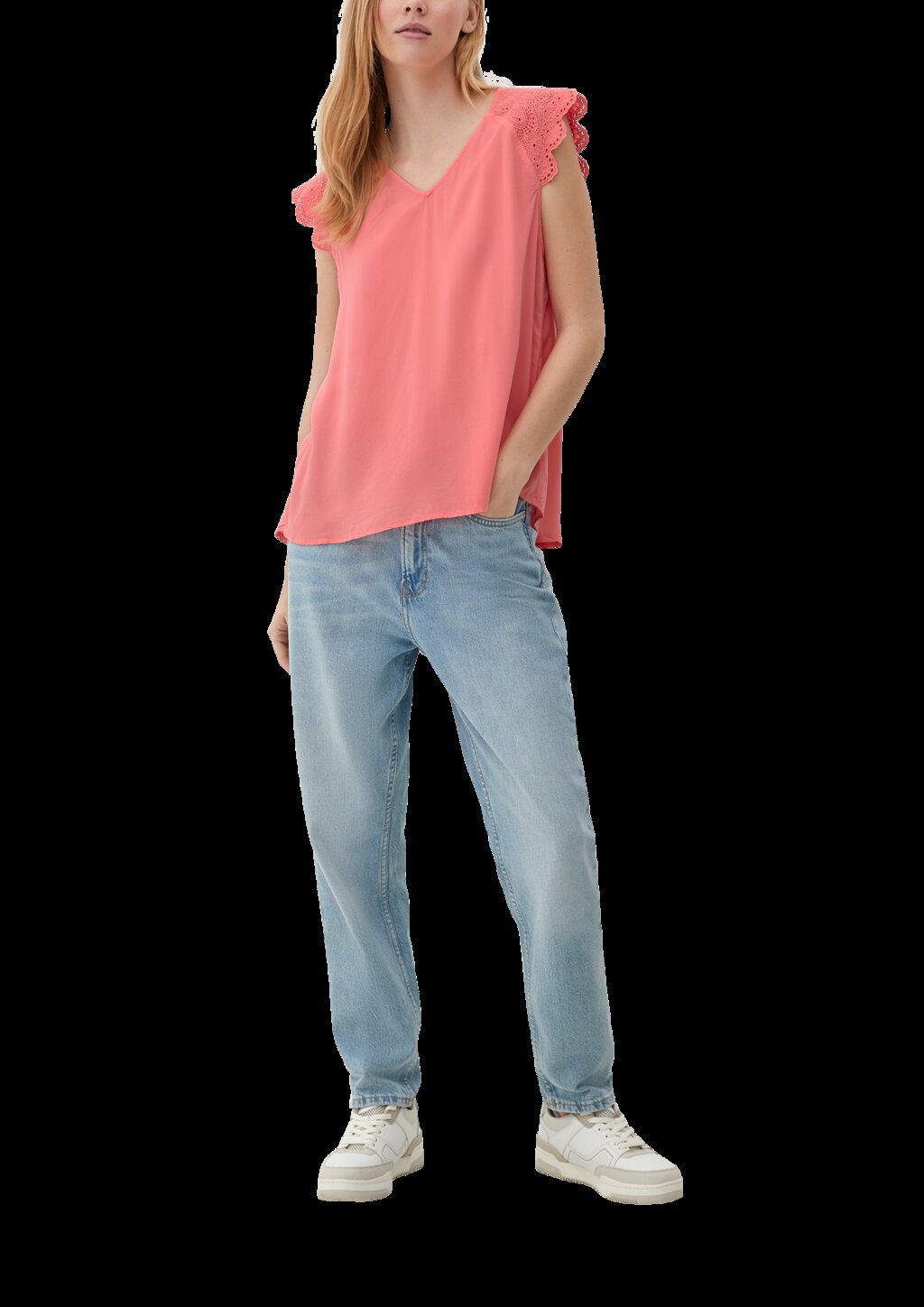 Bluse mit Broderie Anglaise