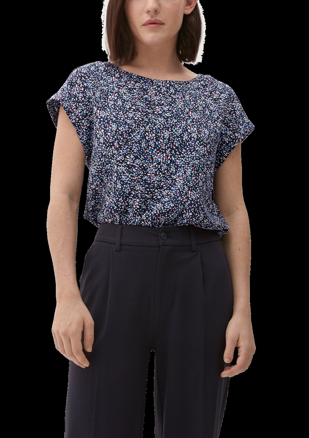 Viskosebluse mit Rückenausschnitt