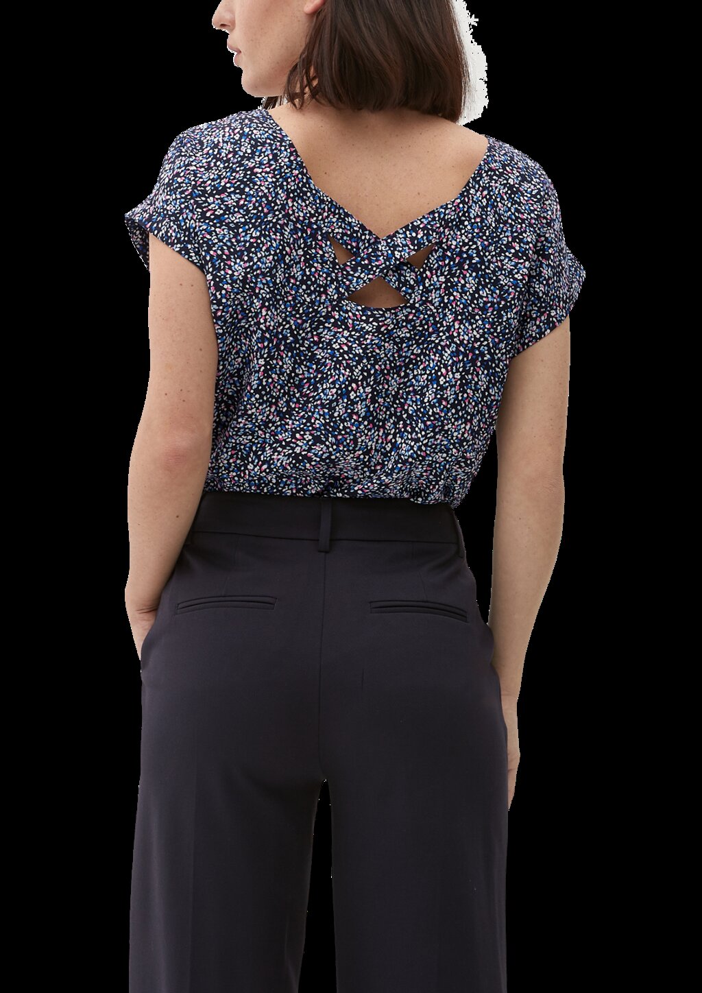 Viskosebluse mit Rückenausschnitt