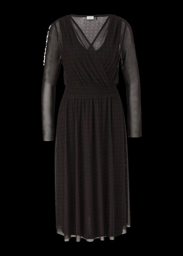 Meshkleid mit Smok-Detail