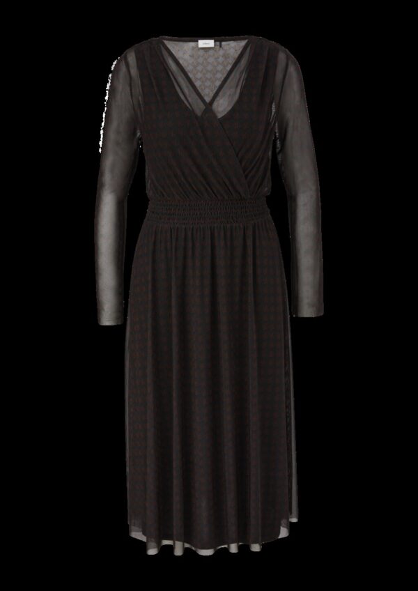 Meshkleid mit Smok-Detail