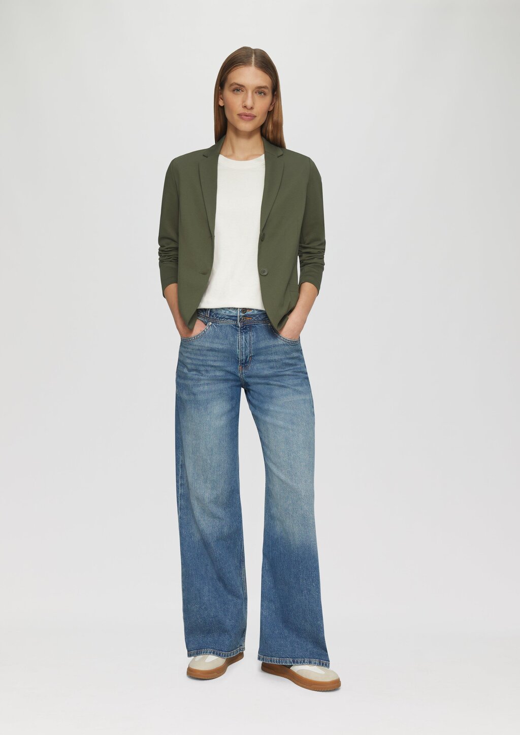 Jersey-Blazer mit Twillstruktur