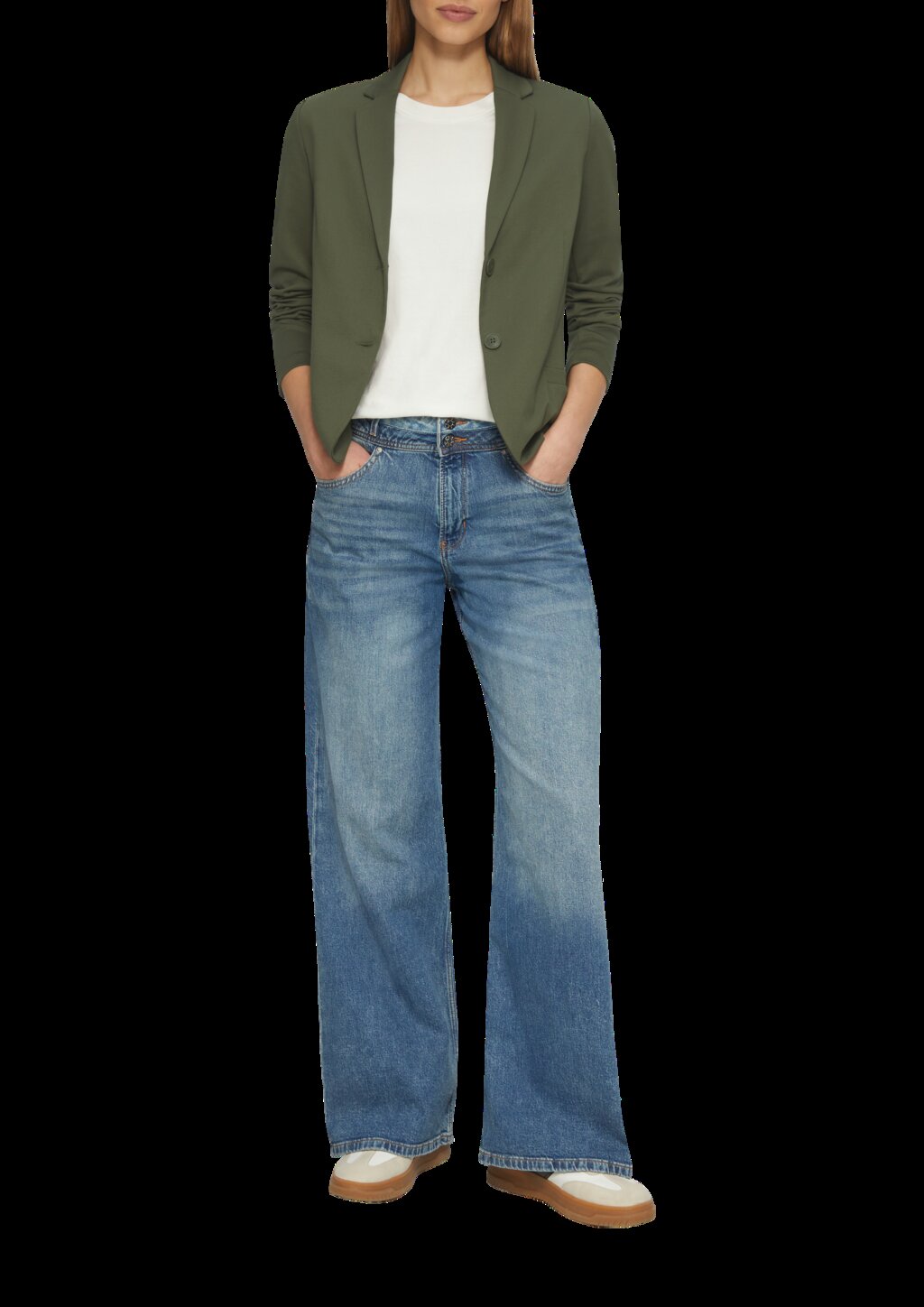 Jersey-Blazer mit Twillstruktur