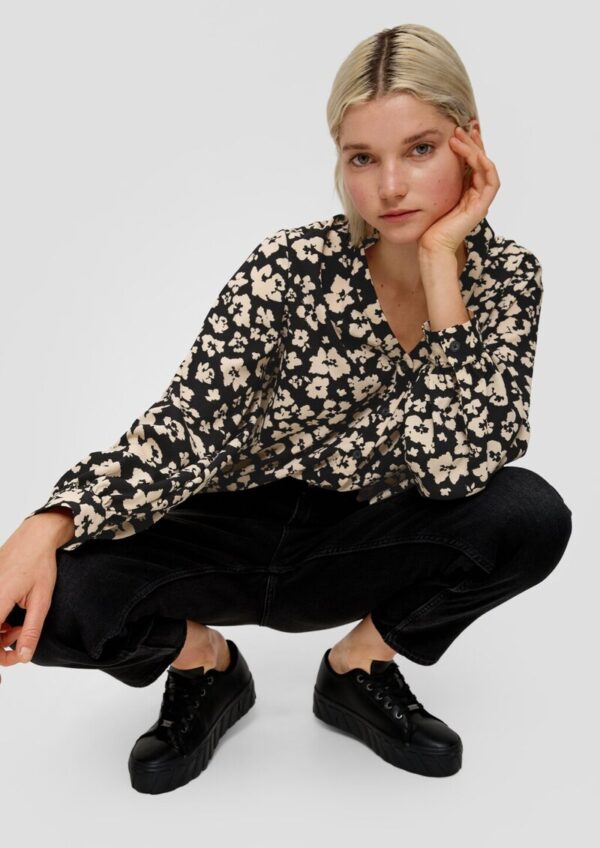Crêpe-Bluse mit Allover-Print