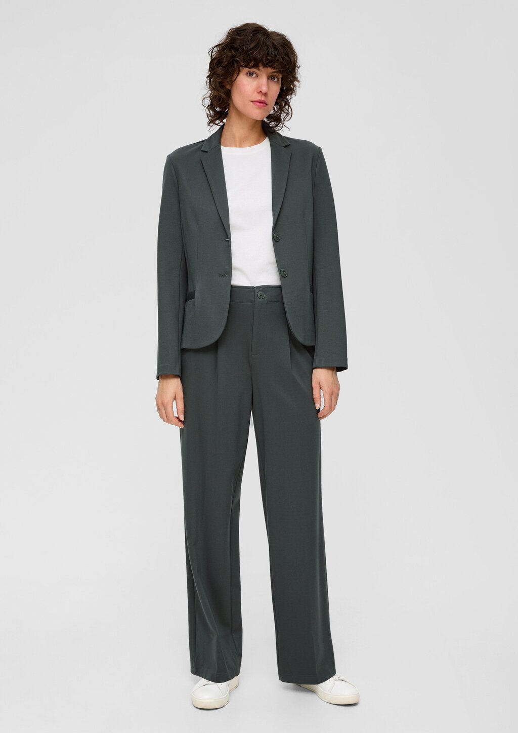 Hose aus Interlockjersey mit Twillstruktur und Wide Leg