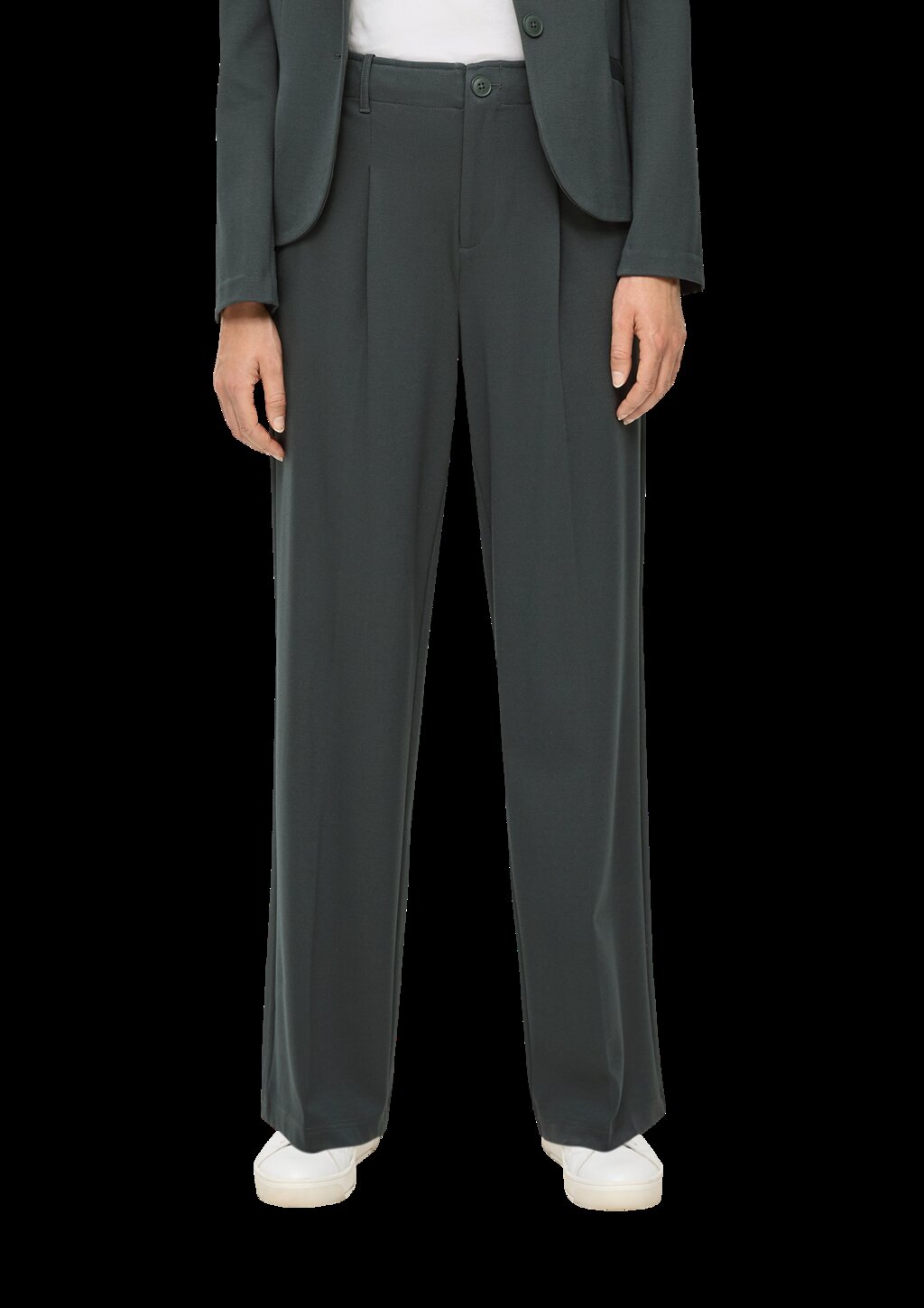 Hose aus Interlockjersey mit Twillstruktur und Wide Leg