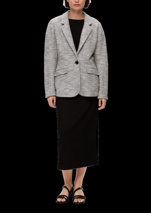 Bouclé-Blazer aus Baumwollmix