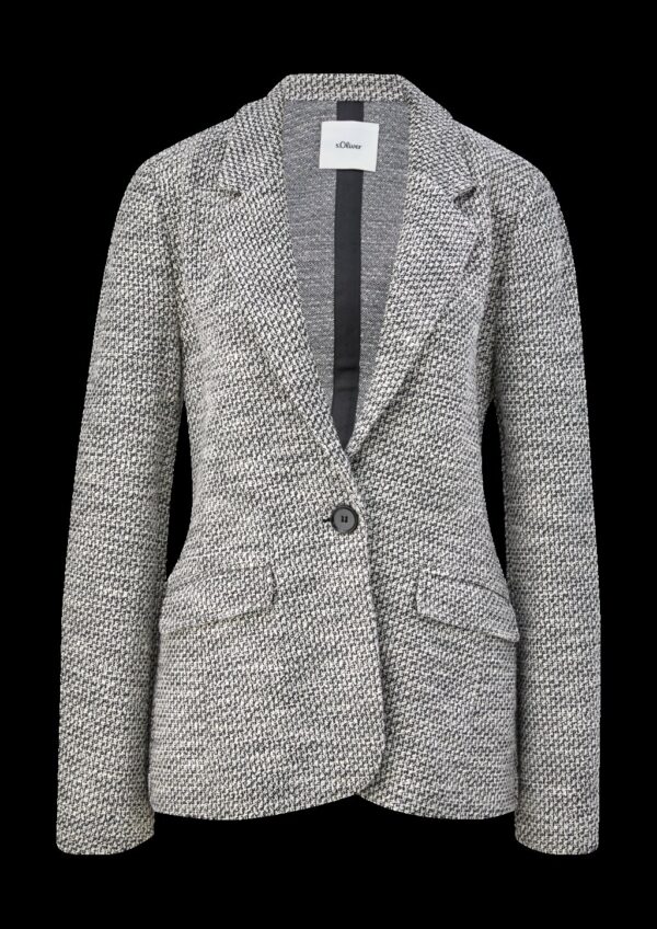 Bouclé-Blazer aus Baumwollmix