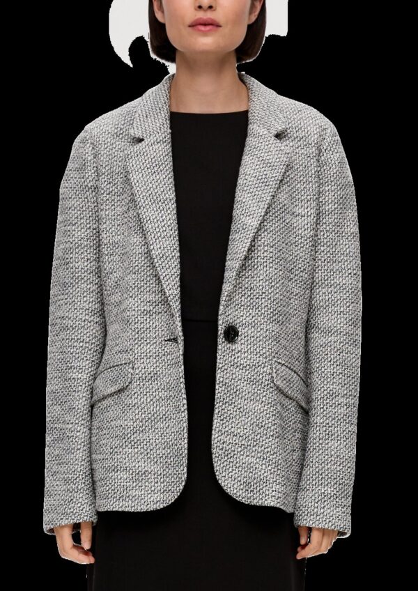 Bouclé-Blazer aus Baumwollmix