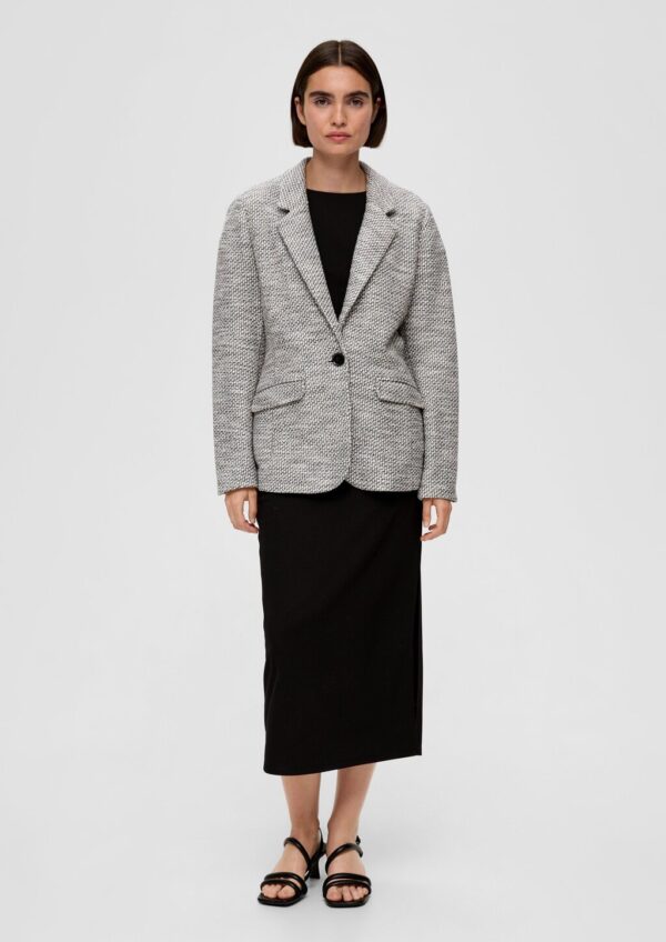 Bouclé-Blazer aus Baumwollmix