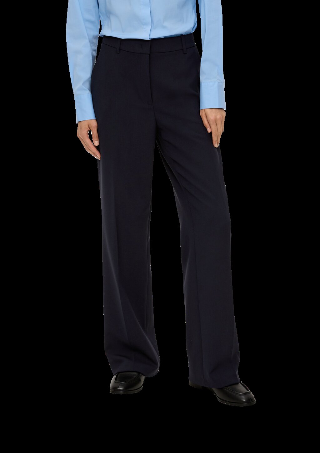 Regular: Wide Leg Hose aus Viskosemix