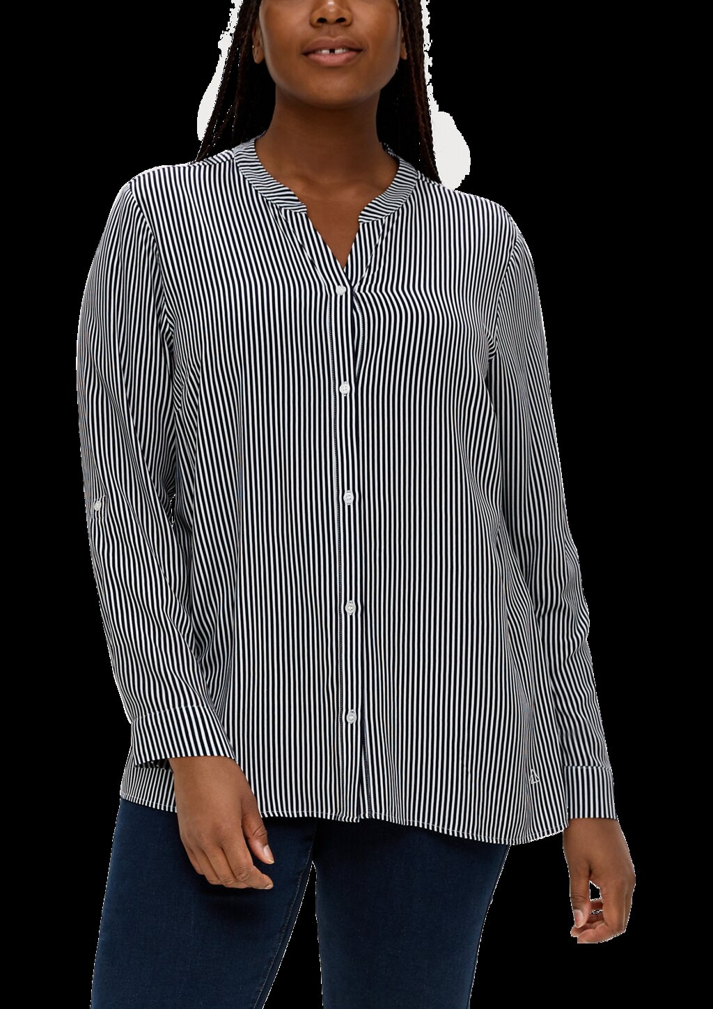 Viskosebluse mit Tunika-Ausschnitt