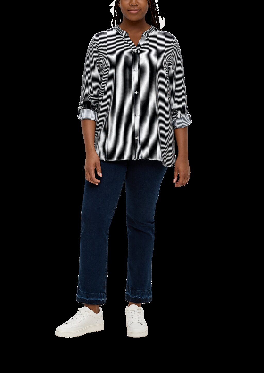 Viskosebluse mit Tunika-Ausschnitt