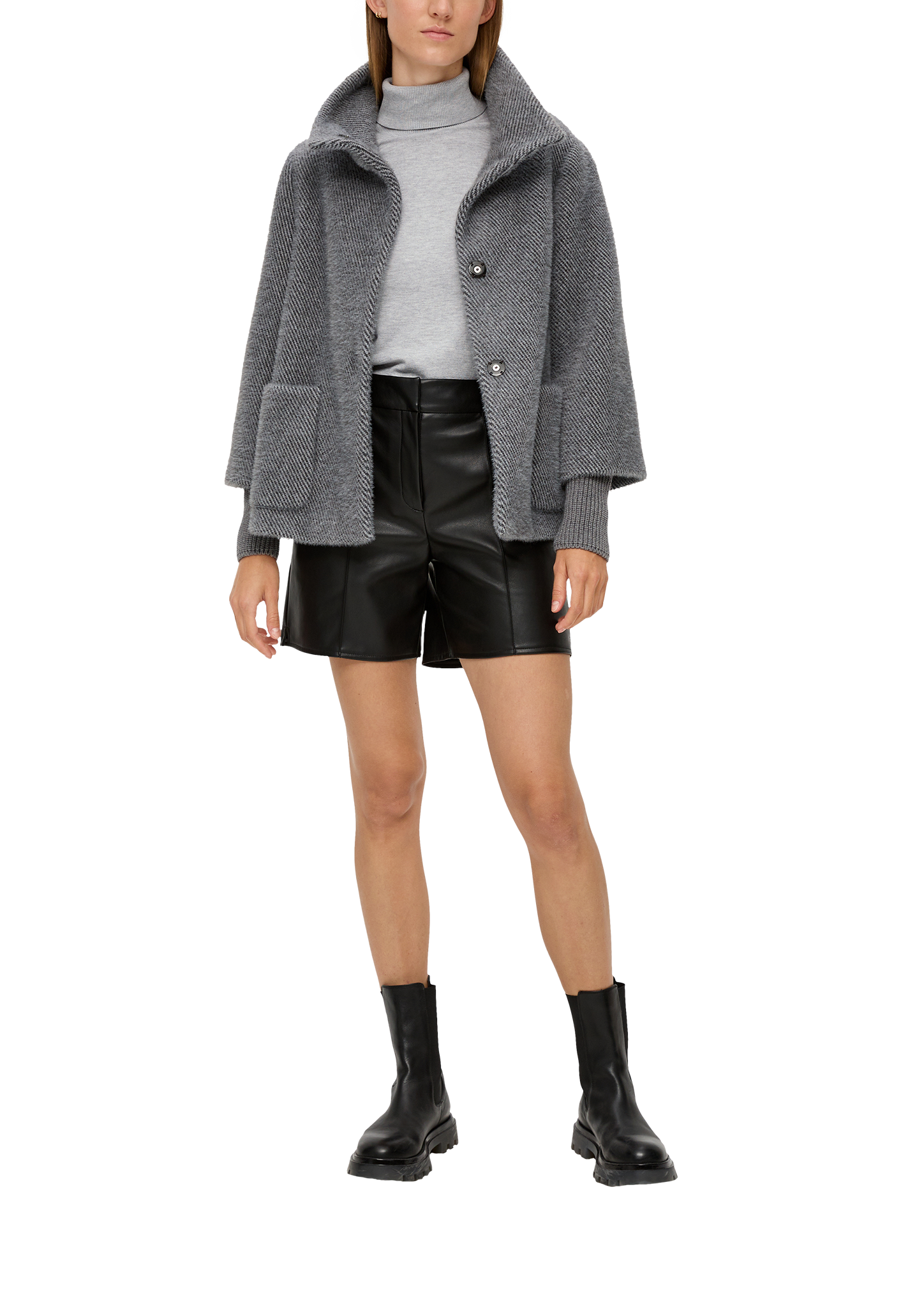 Rollkragenpullover aus Viskosemix