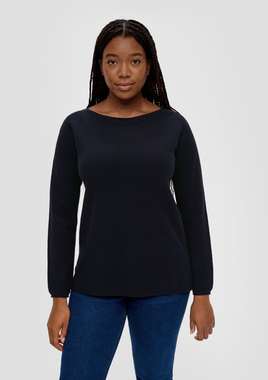 Strickpullover mit geschlitztem Saum