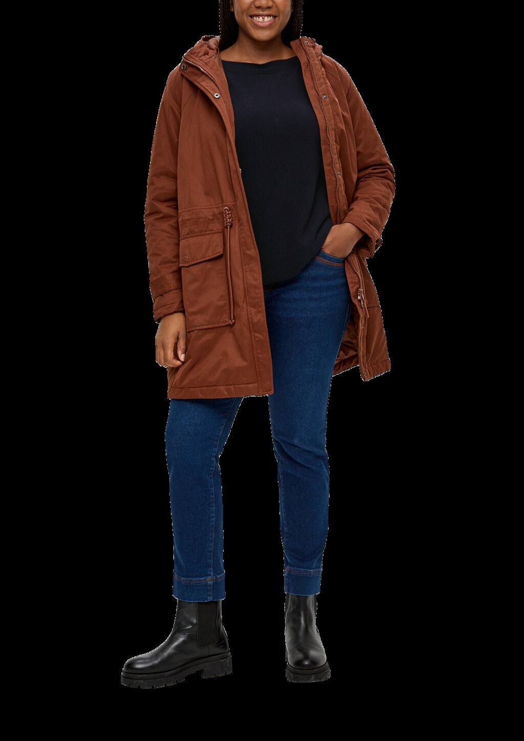 Strickpullover mit geschlitztem Saum