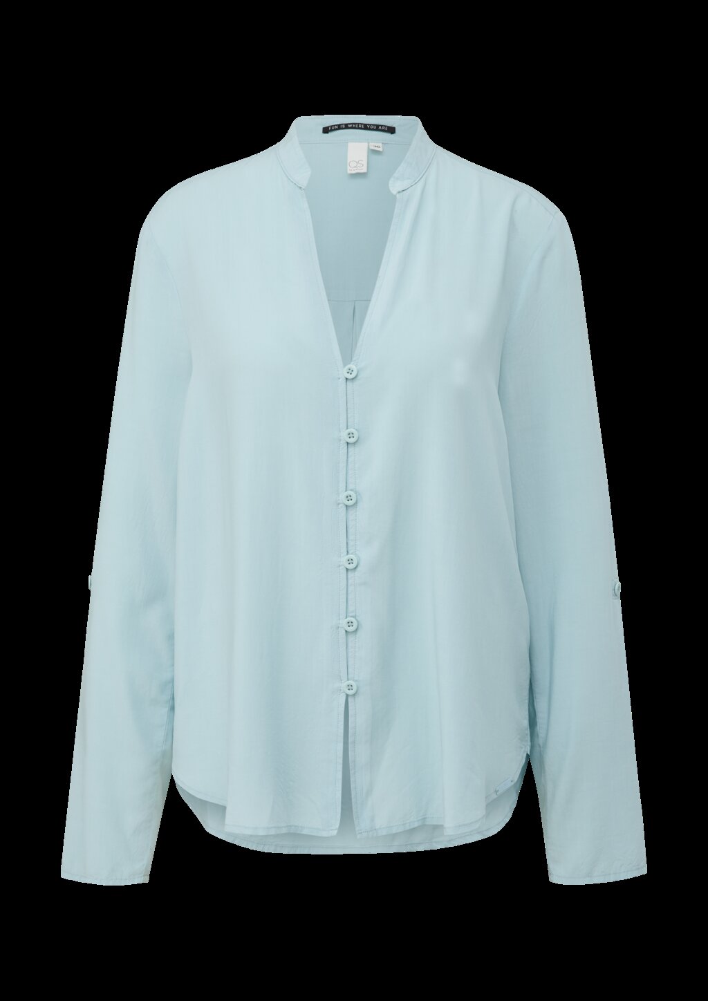 Viskosebluse mit Turn-up-Funktion