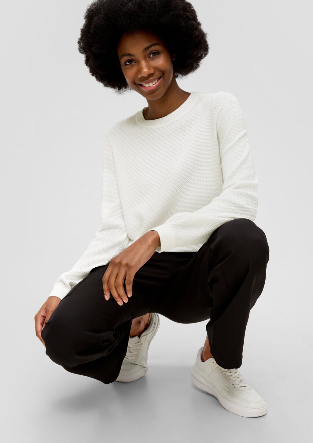 Strickpullover mit Dobby-Struktur