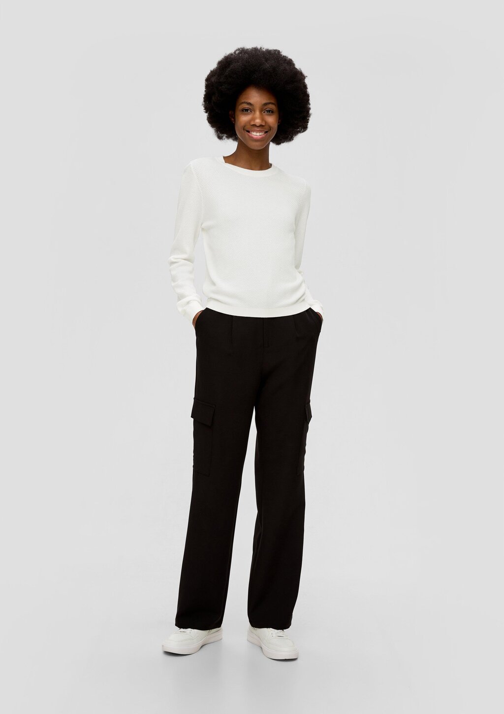 Strickpullover mit Dobby-Struktur