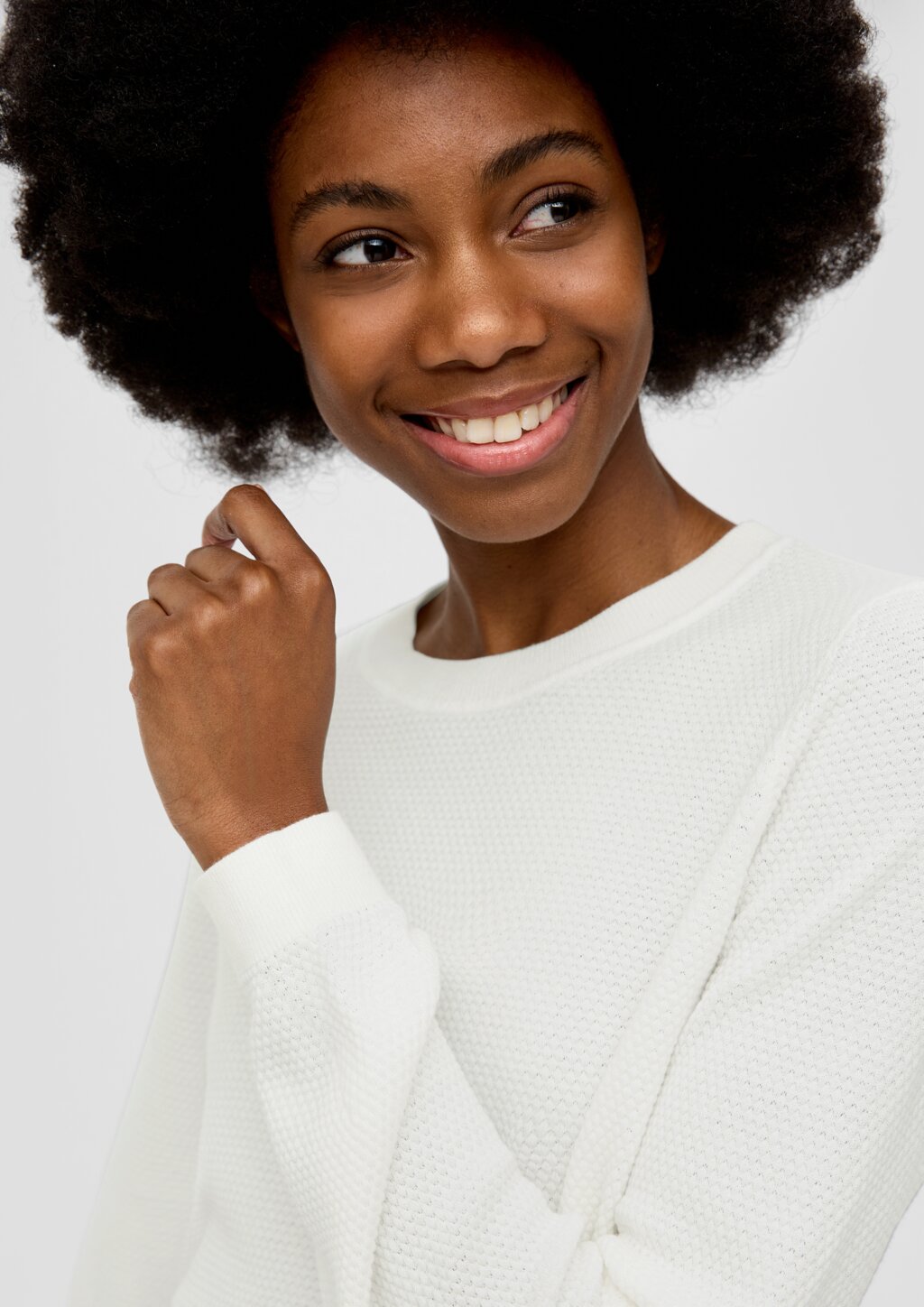 Strickpullover mit Dobby-Struktur