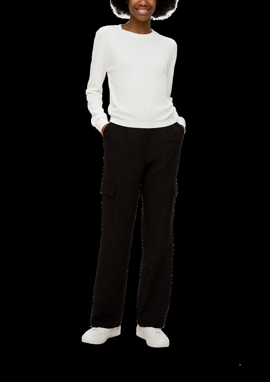 Strickpullover mit Dobby-Struktur