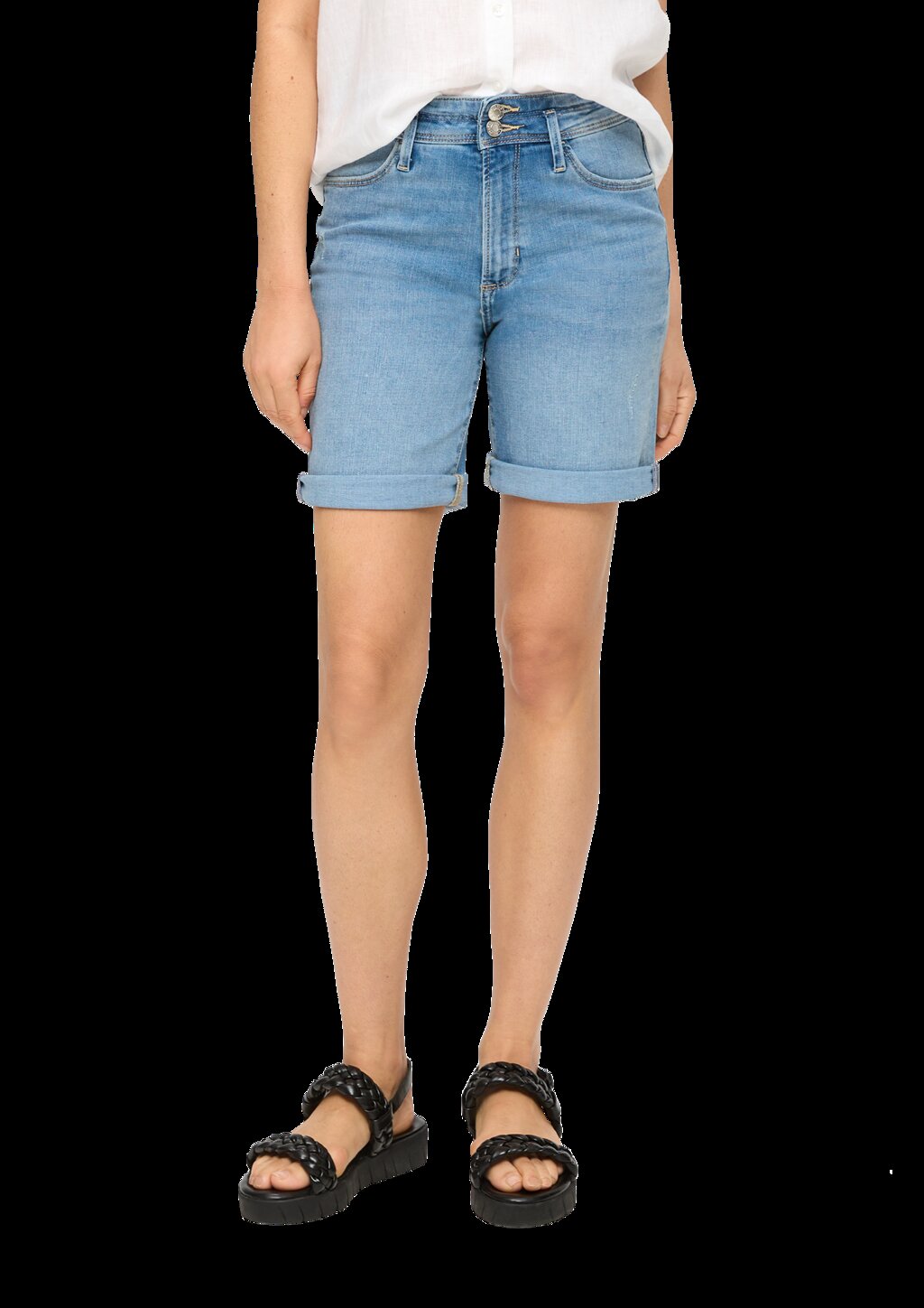 Bermuda Jeans Betsy / Regular Fit / Mid Rise / Straight Leg