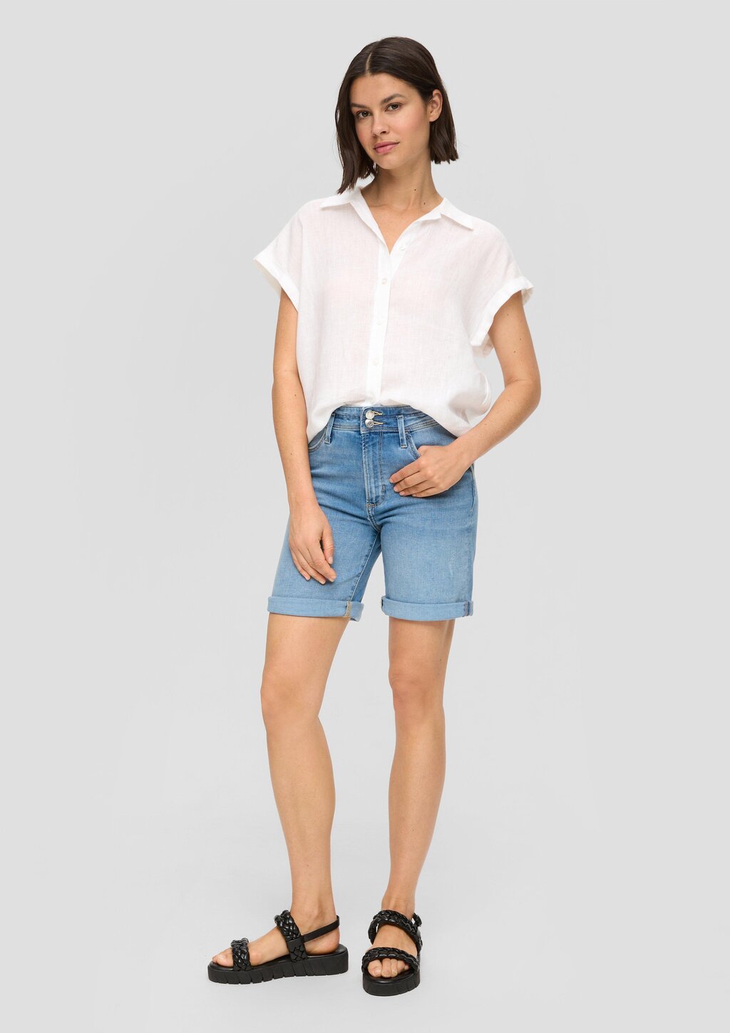 Bermuda Jeans Betsy / Regular Fit / Mid Rise / Straight Leg