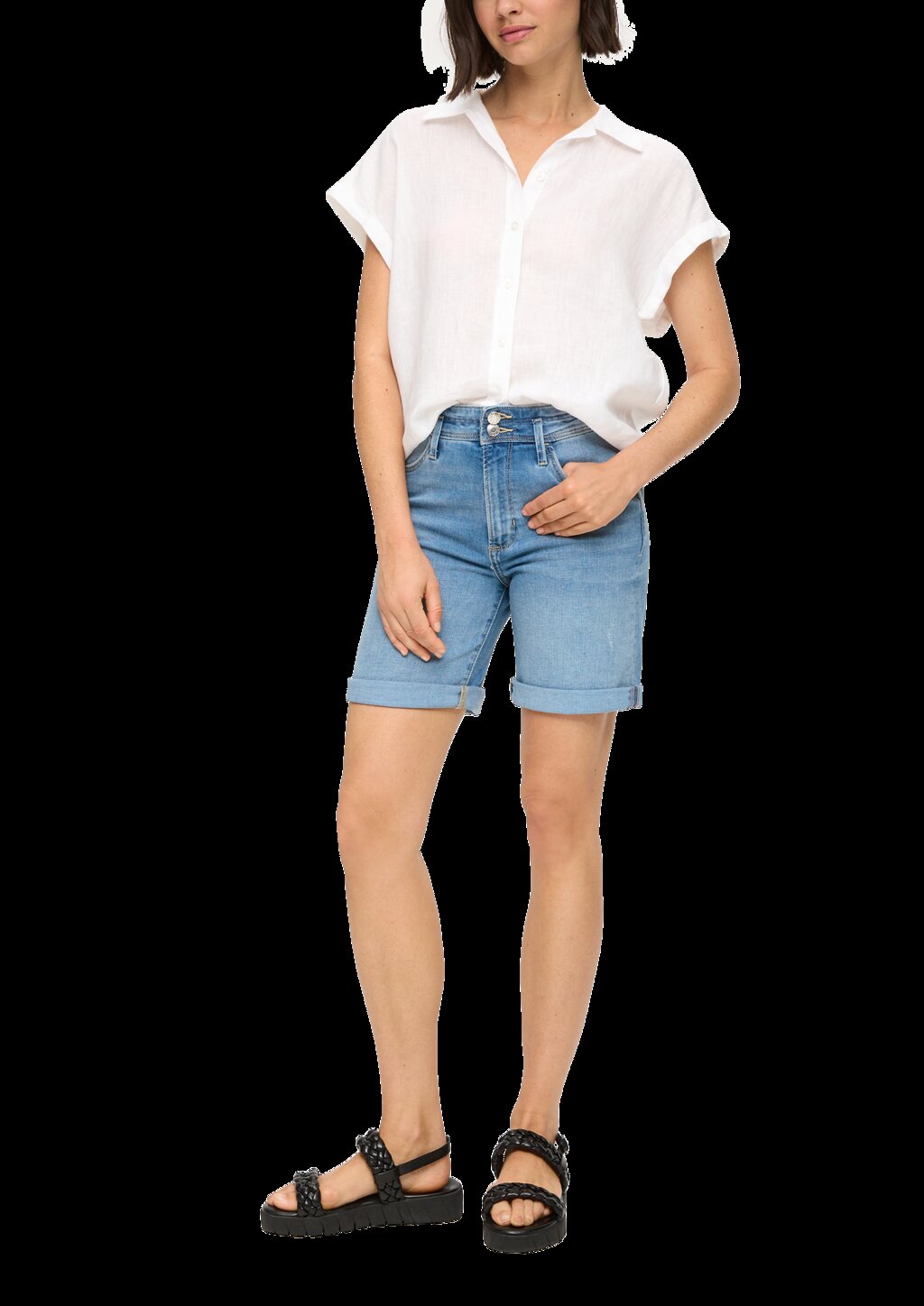 Bermuda Jeans Betsy / Regular Fit / Mid Rise / Straight Leg