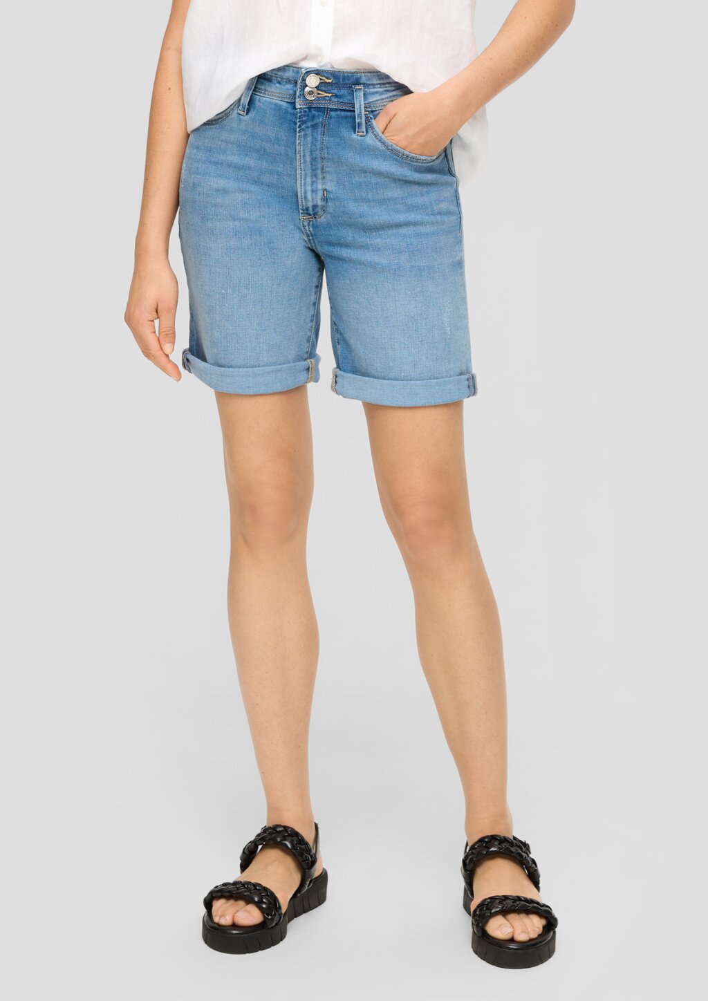 Bermuda Jeans Betsy / Regular Fit / Mid Rise / Straight Leg