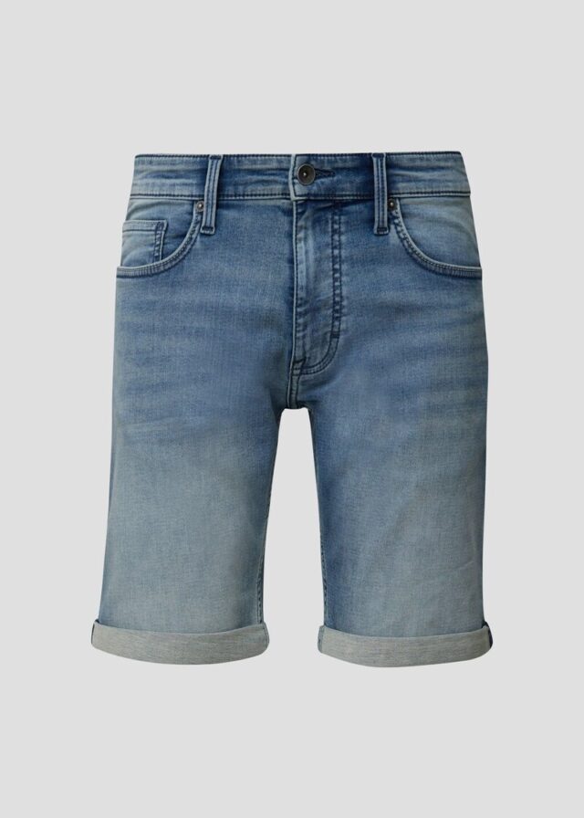 Denim-Shorts mit fixiertem Umschlag